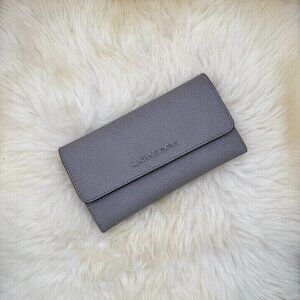 Michael Kors Gray Saffiano Long Snap Wallet